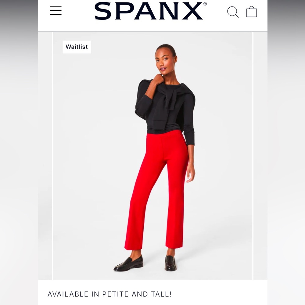 Spanx On the Go Kick Flare Pant, True Red. Petite XS. Worn once!